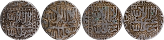 Lot of Very Good Condition Four Silver Rupee Coins of Akbar of Ahmadabad Style.