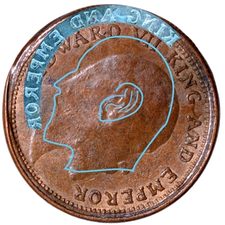 Extremely Rare Trial Strike Copper One Anna Coin of King Edward VII of Calcutta Mint of 1904 In Extremely fine Condition.