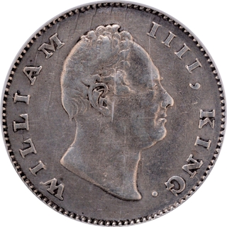 	1835 Silver Half Rupee Coin of King William IIII of Bombay Mint.	