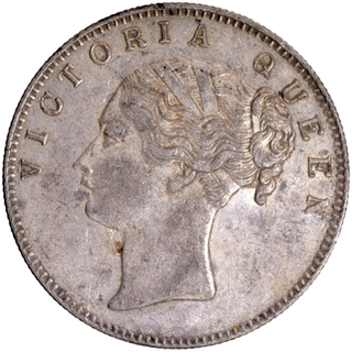 	Extremely Rare Unlisted Type Silver One Rupee Coin of Victoria Queen of Calcutta Mint of 1840 of Continuous Legend.	