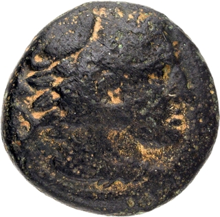 	Rare Bronze Unit Coin of Alexander III of Macedonia of Greeks of Seleucid Kingdom.	