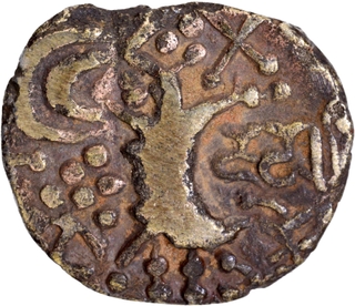 Base Gold Dinar Coin of Durlabhadeva of Kidara of Kashmir.