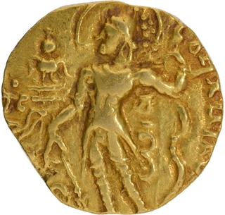 Archer type Chandragupta II Gold Dinar Coin of Gupta Dynasty.