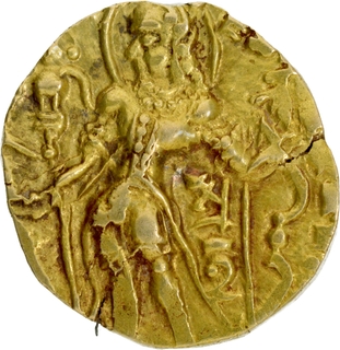 Skandagupta Gold Heavy Dinar Coin of Gupta Dynasty of Archer type.