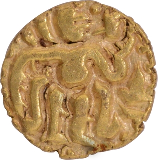 Raja Raja I Gold One Eighth Kahavanu Coin of Chola Dynasty.