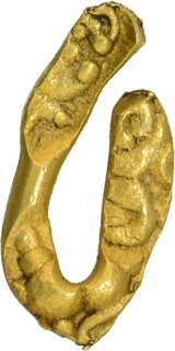 U Shaped Gold Fanam Coin of Shilaharas of Karahad.