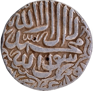 Rare Silver Rupee Coin of Akbar of Akbarpur Tanda Mint With Hijri Year 974.