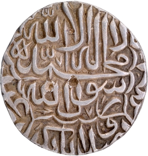 Mughal Empire Akbar Jaunpur Mint Silver Rupee Coin with Hijri year 978.