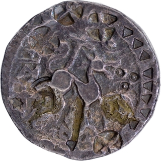 Tripura Kingdom Silver Tanka Coin of Vijaya Manikya citing Queen Lakshmi.