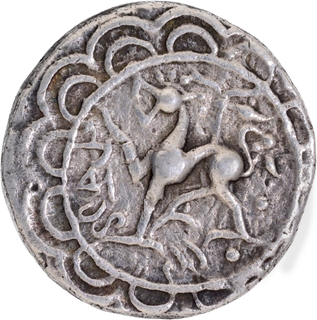 Tripura Kingdom Silver Tanka Coin of Amara Manikya of Saka Era 1499.