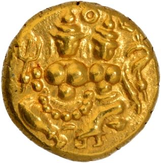  Siva and Parvathi Gold Pagoda Coin of Krishnaraja Wadiyar III of Mysore State.