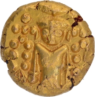 Diety Vishnu standing Gold Star Pagoda Coin of Madras Presidency.