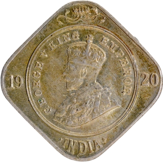 Gem Uncirculated Cupro Nickel Two Annas Coin of King George V of Calcutta Mint of 1920.