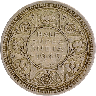 Large Five Silver Half Rupee Coin of King George VI of Bombay Mint of 1945.