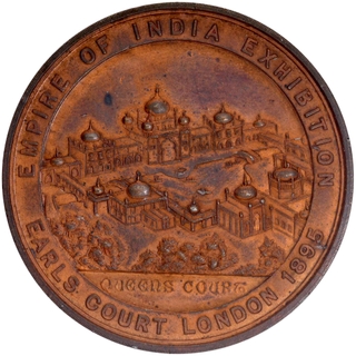 Gilt Bronze Medal of  Empire of India Exhibition at Queens Court of 1895.