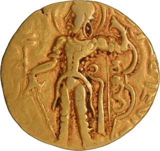 Gold Dinar Coin of Chandragupta II of Gupta Dynasty of Archer type.