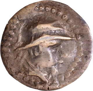 Silver Obol Coin of Eucratides I of Indo Greeks.