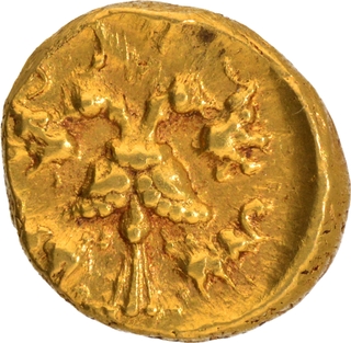 Gold Half Varaha Coin of Achyutharaya of Vijayanagara Empire.