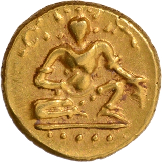 Rare Gold Half Varaha Coin of Krishnadevaraya of Vijayanagara Empire.