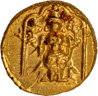 Gold Half Varaha Coin of Venkatapathiraya III of Vijayanagara Empire.