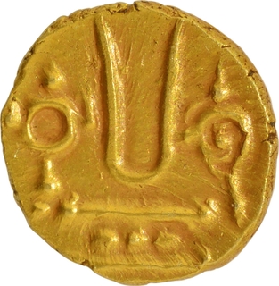 Gold Fanam Coin of Sri Rangaraya III of Vijayanagara Empire.