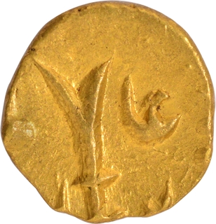 Karpa Mint Gold Half Fanam Coin of Mughal Empire Shah Alam II.