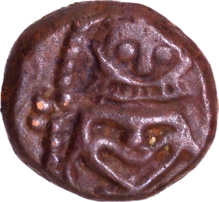 Narasimha seated Copper Kasu Coin Mangamma of Madurai Nayakas.