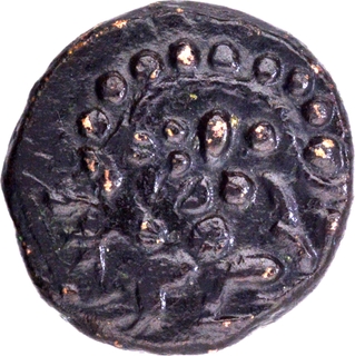 Crescent with Sun Copper Kasu Coin Nawabs of Arcot.