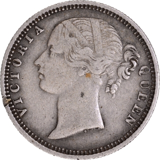 Scarce Silver Half Rupee Coin of Victoria Queen of Madras Mint of 1840.