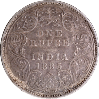 Very Rare Silver One Rupee Coin of Victoria Empress of Bombay Mint of 1885.