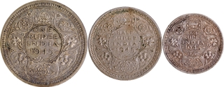 Different Denomination of Silver Set of King George VI of Bombay Mint of 1945.