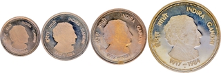 Broken Proof Set Coins of Indira Gandhi of Bombay Mint of 1984.