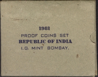 1981 Proof Set of World Food Day of 100 Rupees Coin of Bombay Mint of Republic India.