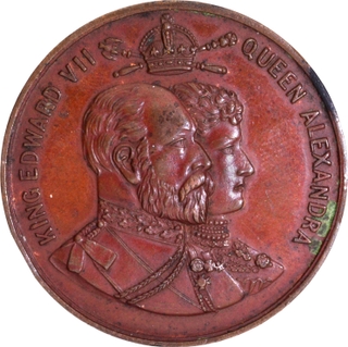 Bronze Medallion of Coronation of King Edward VII & Queen Alexandra of 1902.