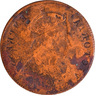 Very Rare Error Lakhi Copper One Quarter Anna Coin of Victoria Empress.