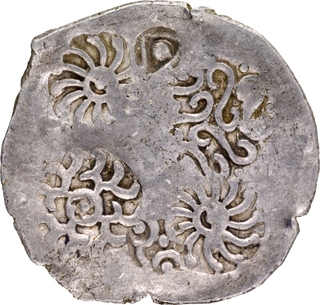 Very Rare Unlisted Silver Punch Marked Coin of Kashi Janapada of Wheel type.