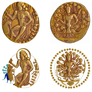 Exceedingly Rare Kartikeya type Gold Dinar of Kumaragupta I alias Mahendraditya of Guptas Dynasty.