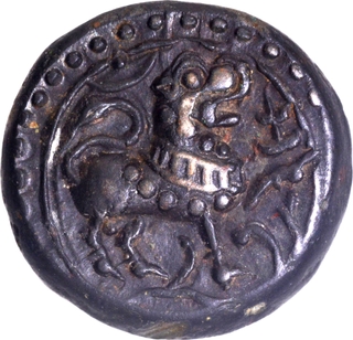 Superb quality Copper Base Alloy Coin of Vishnukundin Dynasty of Andhra Region.