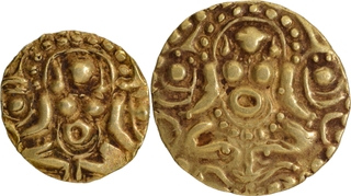 Very Rare Gold Coins of Sallakshana Varman of Chandellas of Jejakabhukti with Goddess Lakshmi.