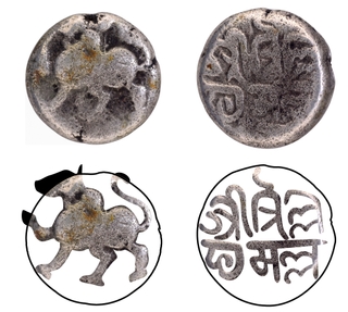 Unlisted Silver Drachma Coin of Somesvara I of Chalukyas of Kalyana.