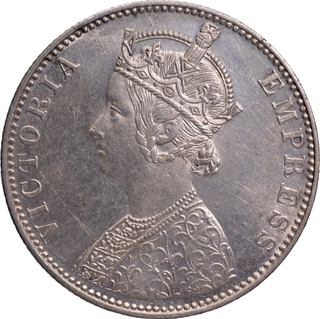 Ganga Singh Silver One Rupee of Bikaner State with the name of Victoria Empress.