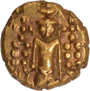 Deity Vishnu standing Gold Star Pagoda Coin of Madras Presidency.