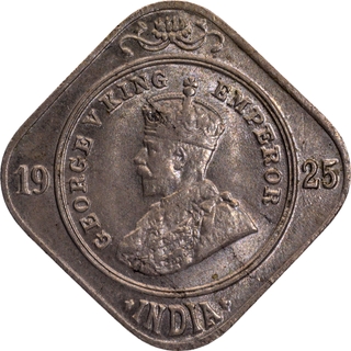 Cupro Nickel Two Annas Coin of 1925 of Calcutta Mint of King George V.