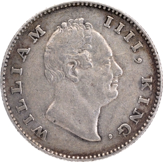 Rare Unlisted Die doubling Silver Half Rupee Coin of King William IIII of Calcutta MInt of 1835.