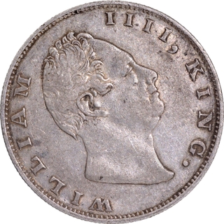 Extremely Rare Silver One Rupee Coin of King William IIII of Calcutta Mint of 1835.