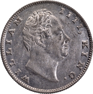 1835 Silver One Rupee Coin of King William IIII of Bombay Mint.