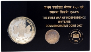 Rare 2007 VIP Proof Coins Set of The First War of Independence-150 Years of Mumbai Mint.