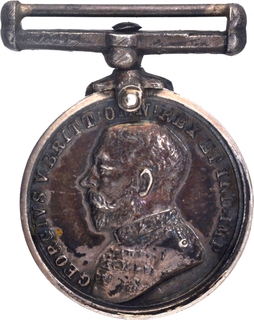 Colonial Auxiliary Forces Long Service Minature Silver Medal of King George V.