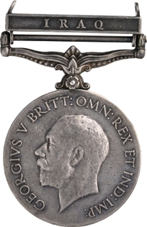 General Service Silver Medal of King George V of 1923 with Iraq clasp.