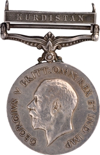 General Service Silver Medal of King George V of 1923 with Kurdistan clasp.